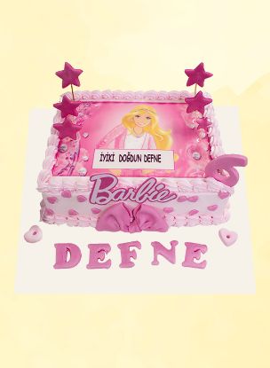 Barbie Resimli Doğum Günü Pastası