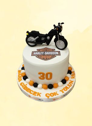 Harley Davidson Motosiklet Temalı Özel Tasarım Pasta